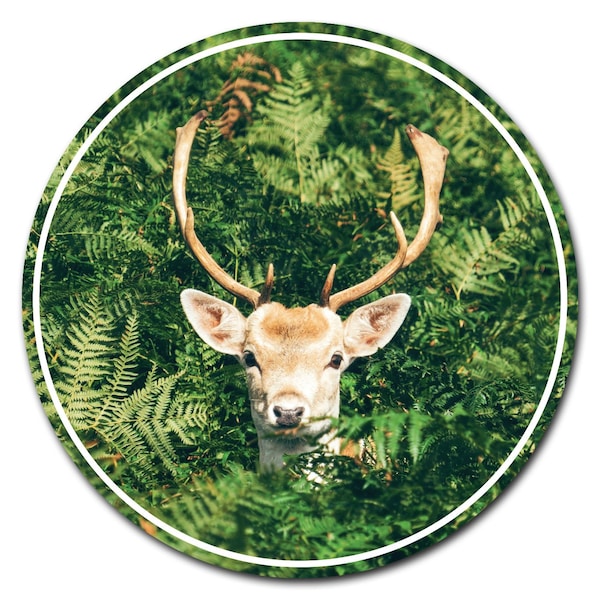 Deer On Camo Circle Corrugated Plastic Sign